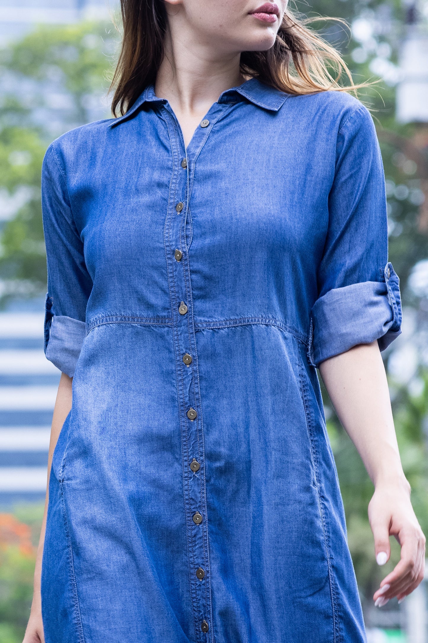 All-Day Denim Shirt Dress